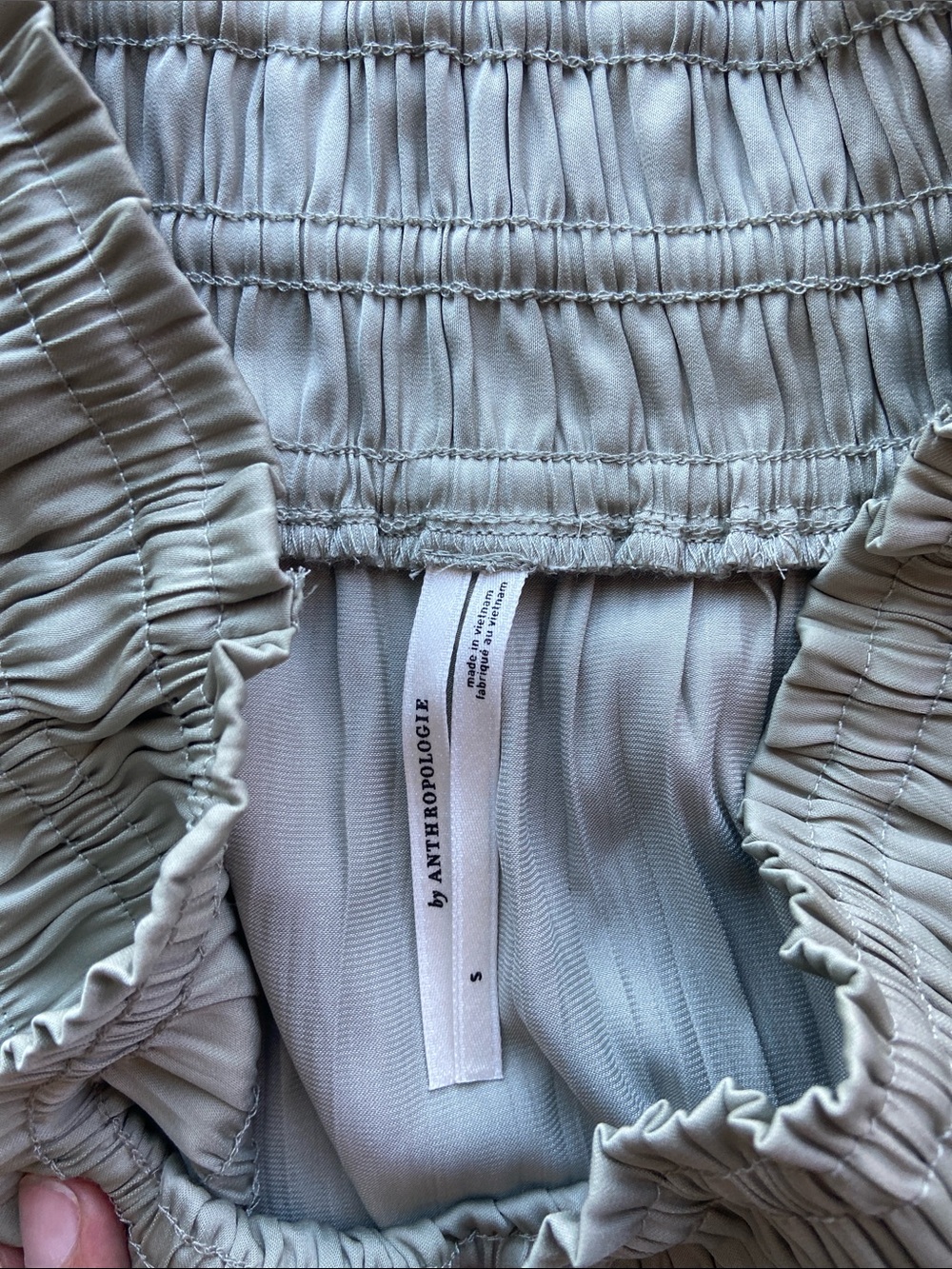 Anthropologie Tiered Maxi Skirt in Light Sage Green - Picture 2 of 3